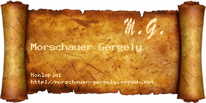 Morschauer Gergely névjegykártya